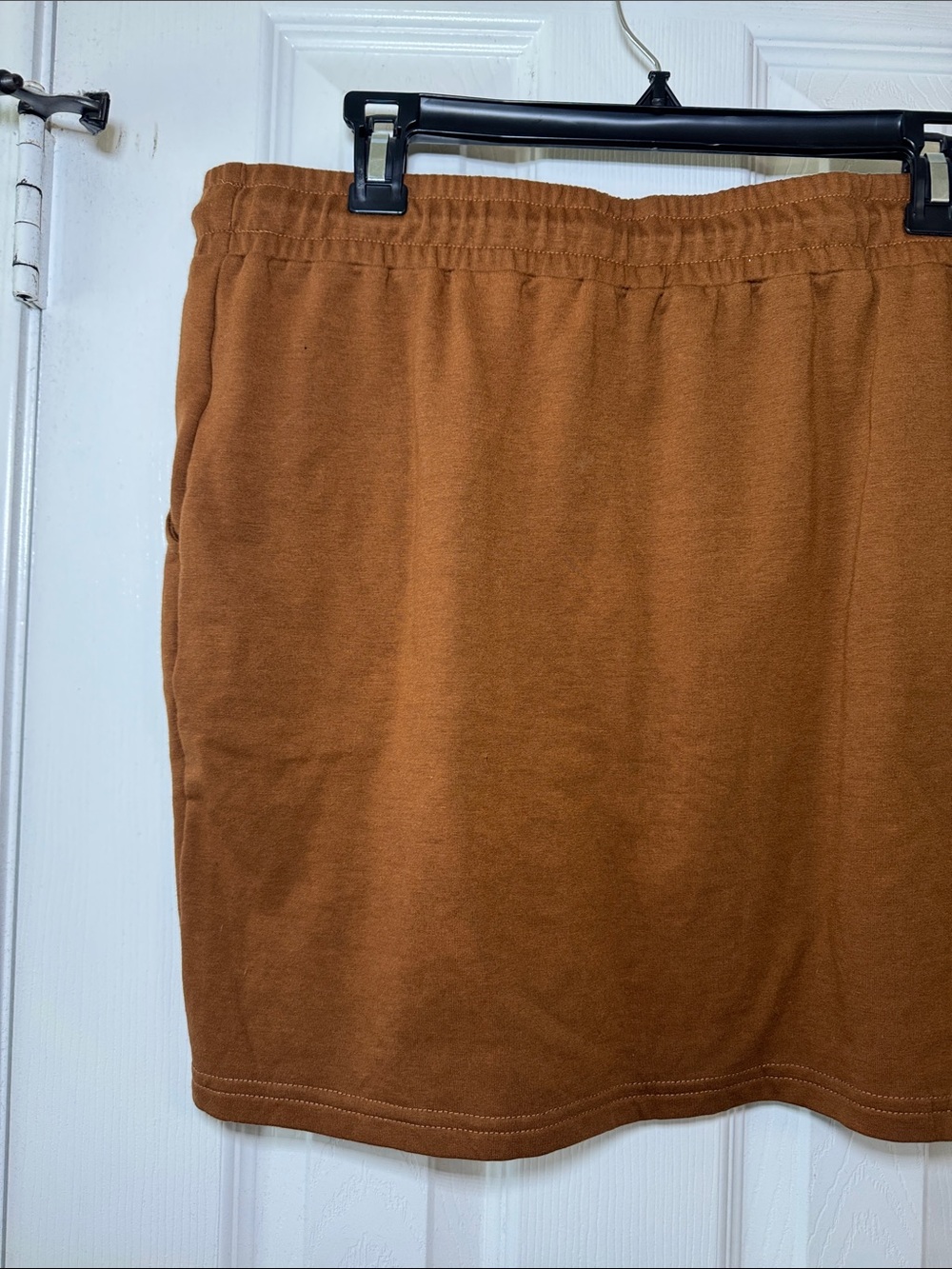 Rust Brown Drawstring Knit Mini Skirt - Picture 9 of 9